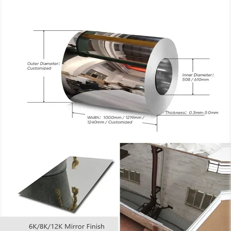 0.3*1000*1500mm 316ステンレス鋼コイル 1コイル 5-8トンの重量 耐久性素材 0